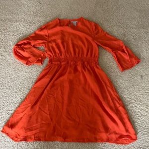 Orange 3/4 sleeve dress